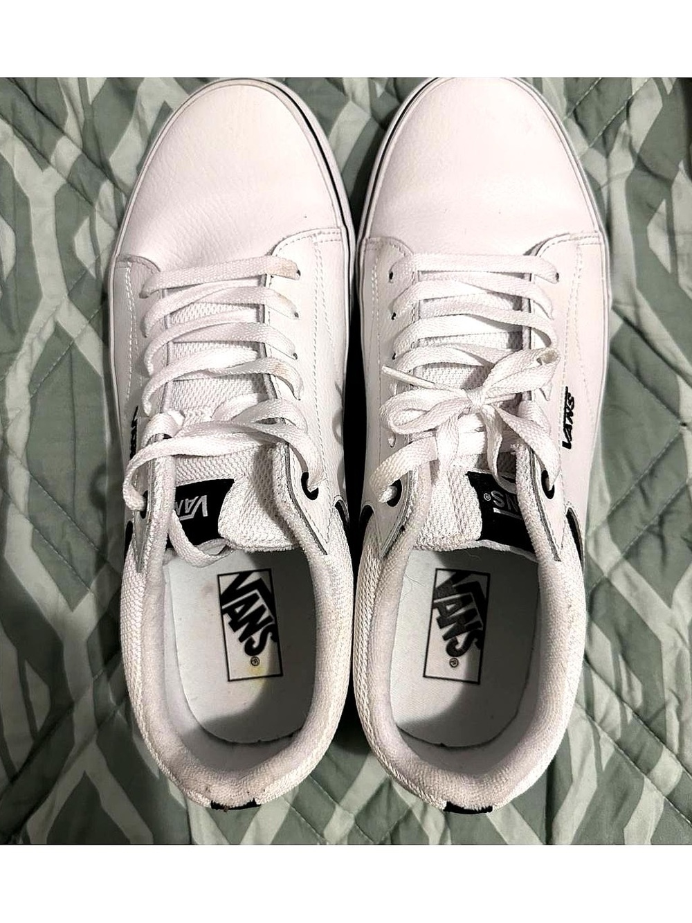 Vans Men’s White Low-Top Sneakers-Size 11.5